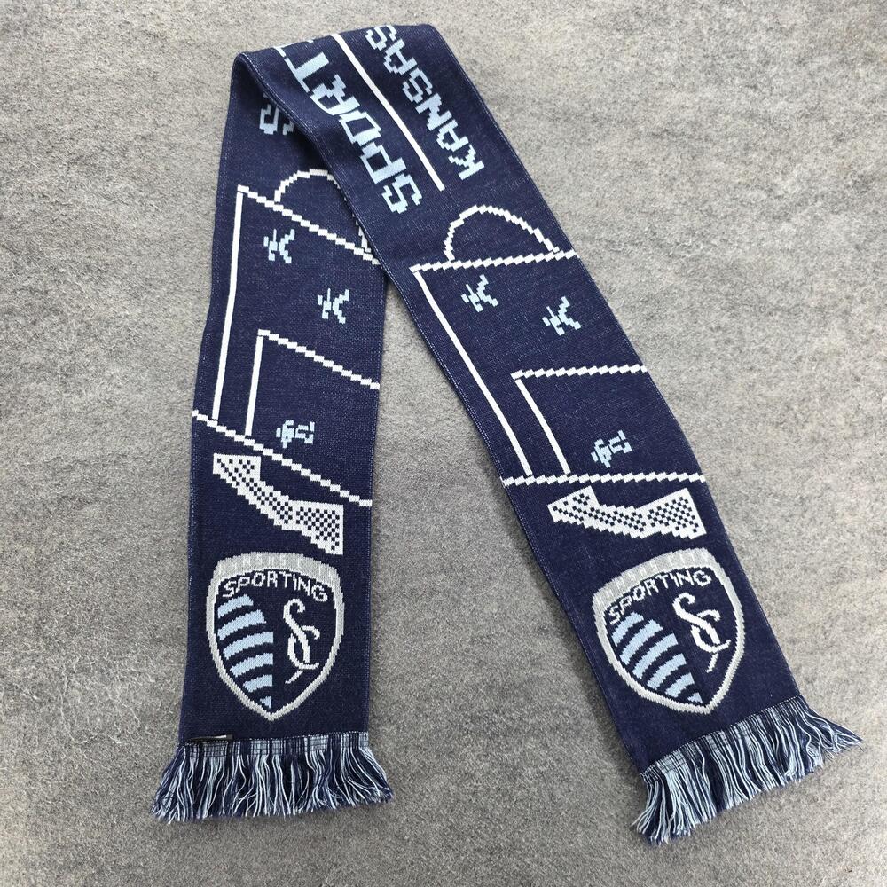 Sporting Kansas City Scarf Mens One Size Blue MLS Soccer Knit Fan Ruffneck